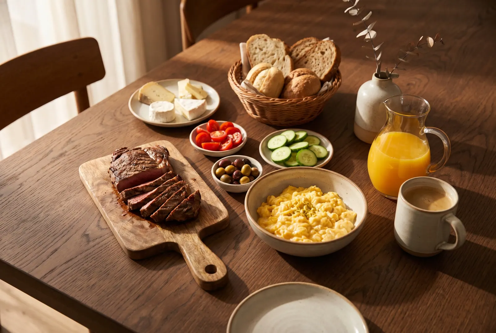 Gedeckter Brunch-Tisch im Angus Club