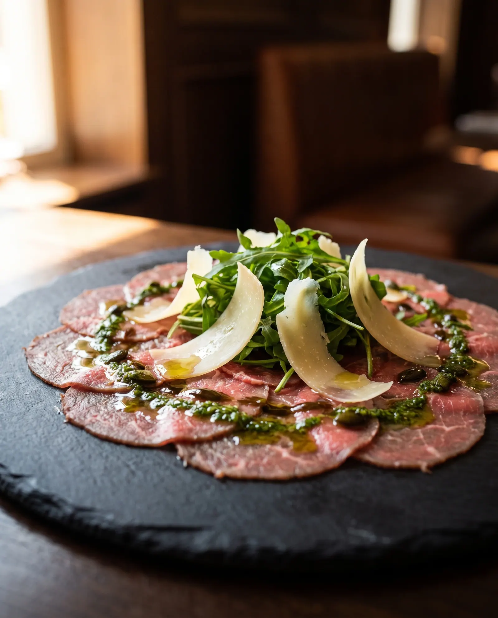 Black Angus Carpaccio mit Rucola und Parmesan