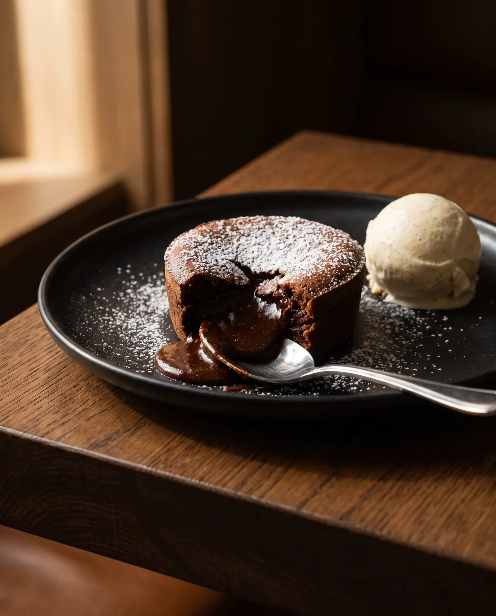 Warmes Schokoladensoufflé mit flüssigem Kern